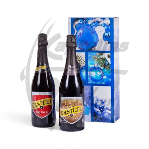 Product Luxe geschenkverpakking kerst 2 flessen bier 75 cl 